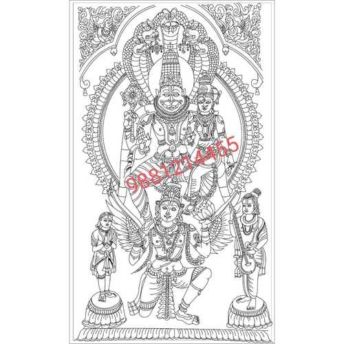 Laxmi narsimha swamy rangoli stencil
