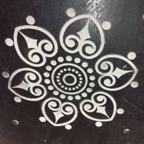 MeArtist wooden Rangoli stencil of 9 by 9 inch