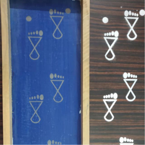 wooden framed paule Rangoli stencil