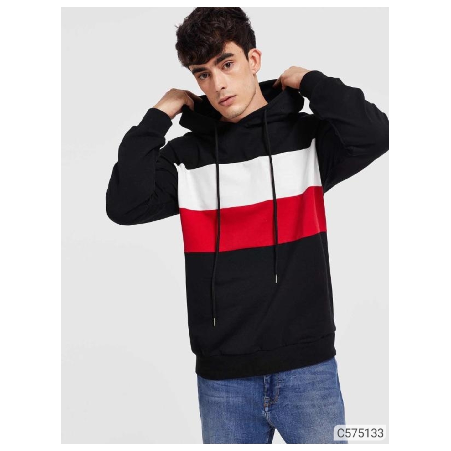 Lewel Cotton Colour Block Hoodies