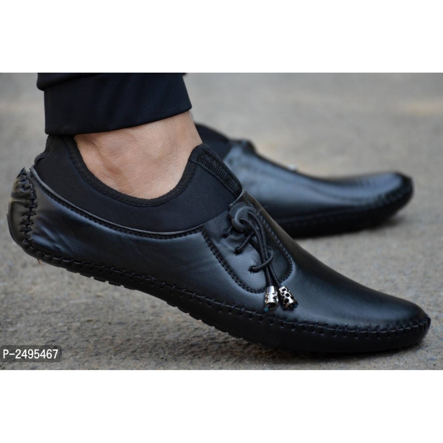 Black Solid Loafers