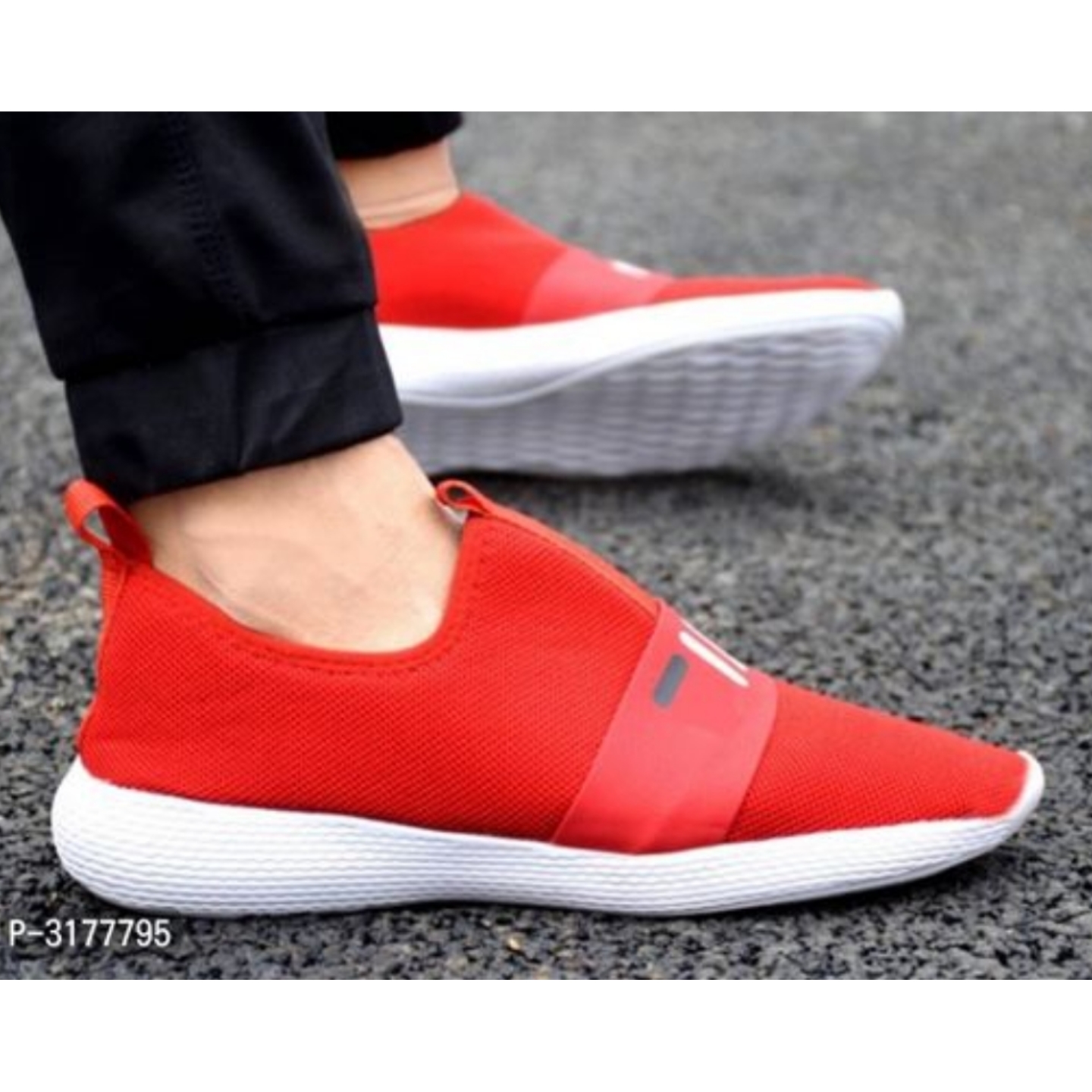 High Fashion Red Comfy SlipOn Sneakers