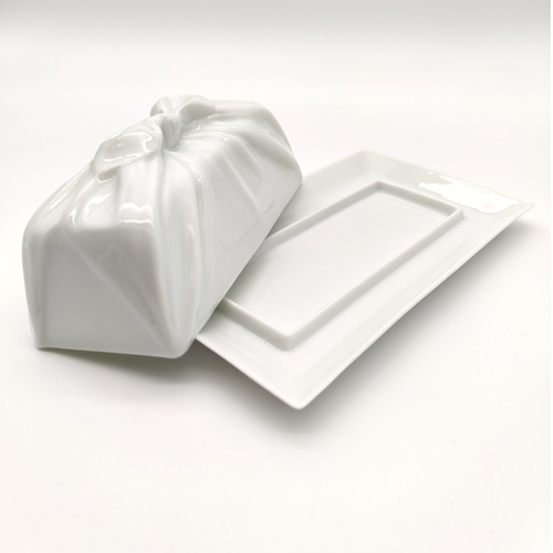 Green White Cloth-Wrapped Butter Case