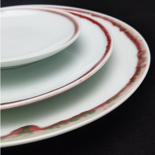 Under-glaze Red Basic Round Plates - 150mm