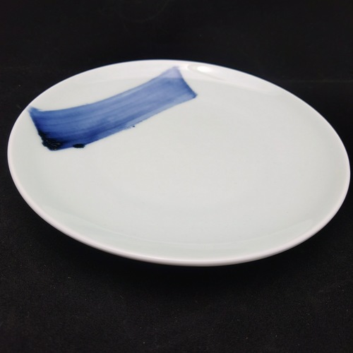 China Blue Brush Stroke Round Plate - 270mm