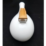 White Glaze Decanter With Leather Handle Decanter