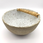 Fruit Bowls With Bamboo Handle Tall - Pottery