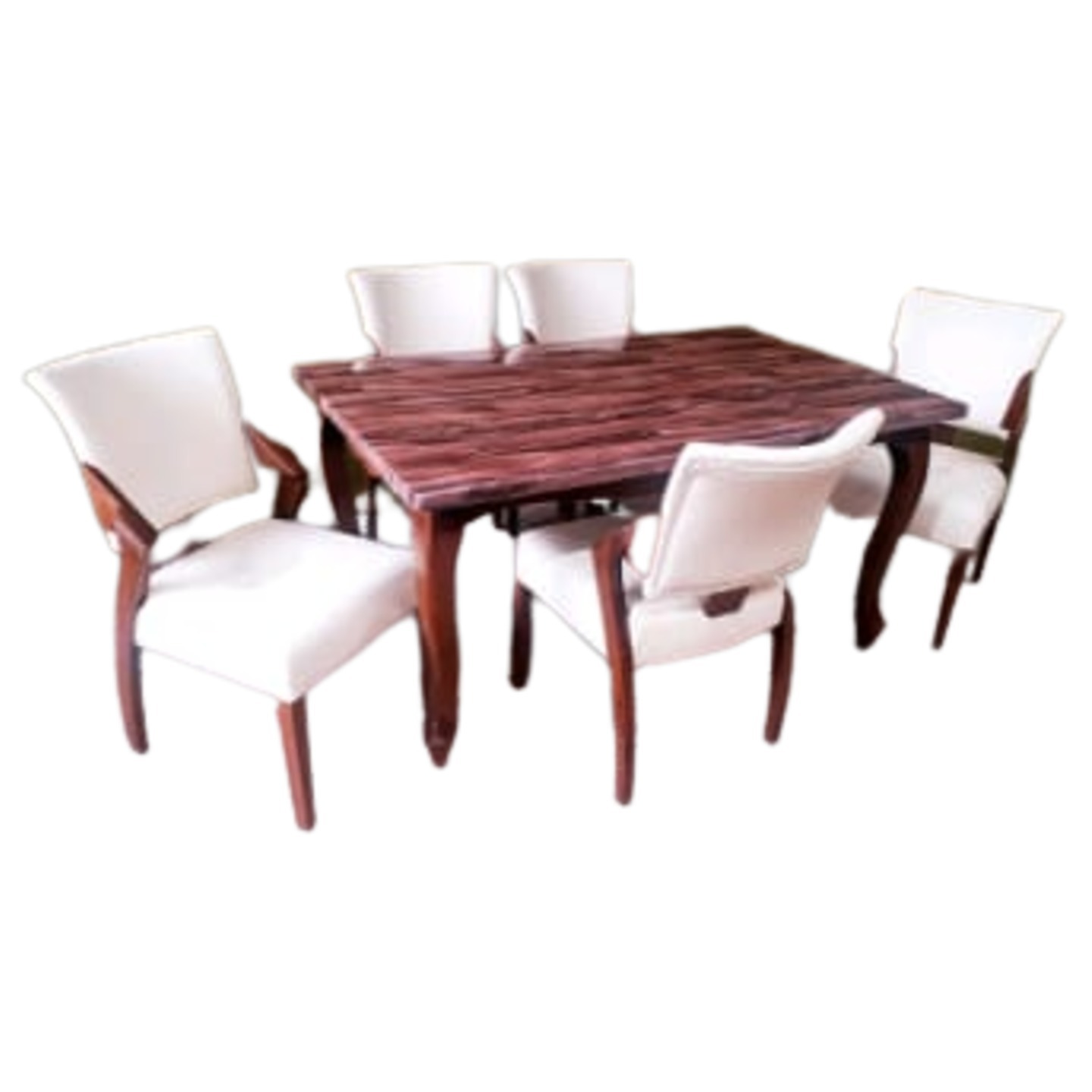 DW Marble Top H-011 Four Seater Dining Table Set in Brown Colour