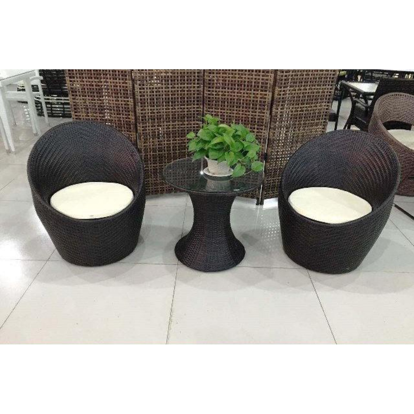 IHM Outdoor Dining Table 9999 Two Seater in Brown Colour