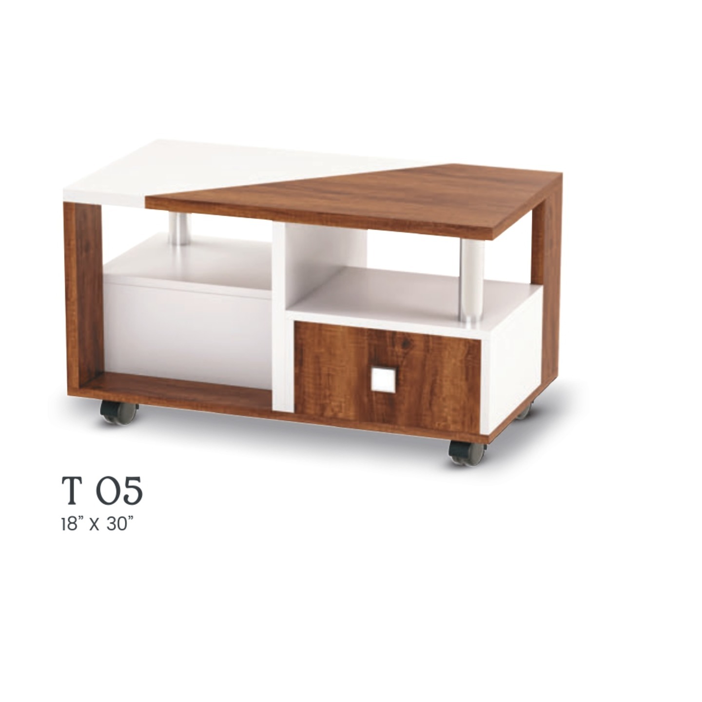 RLF Center Table T-05 With 1 Drawer In Brown Colour