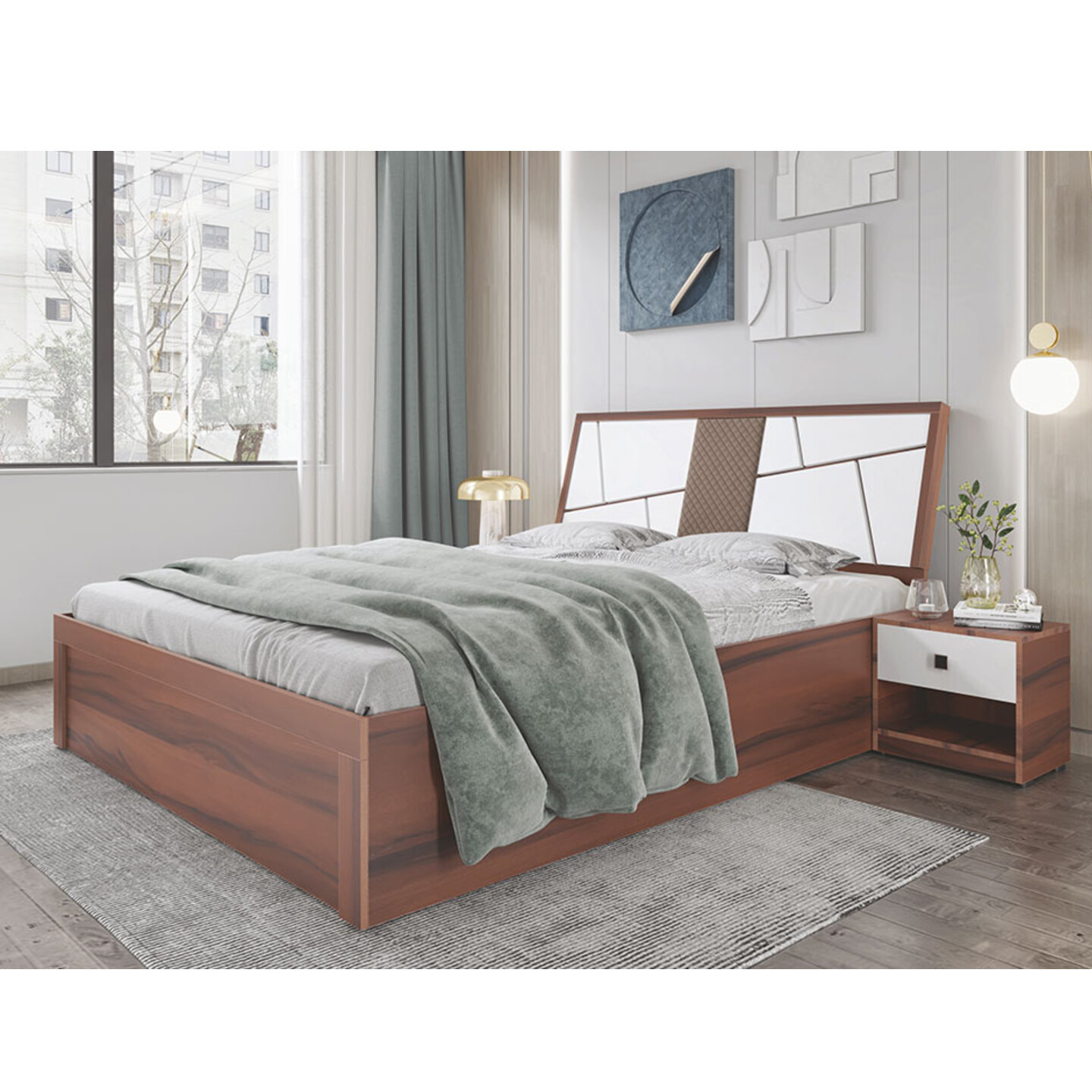 RLF King Size Bed 78"x72" Prime in Brown Colour