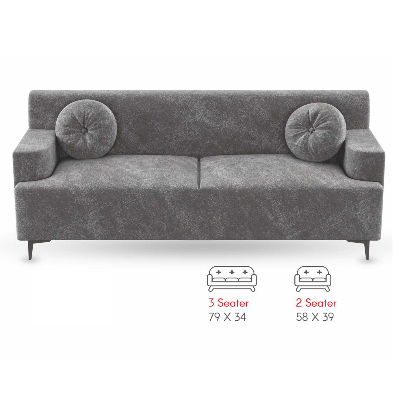RFL Sofa Set 3+2 DD-607 In Grey Colour