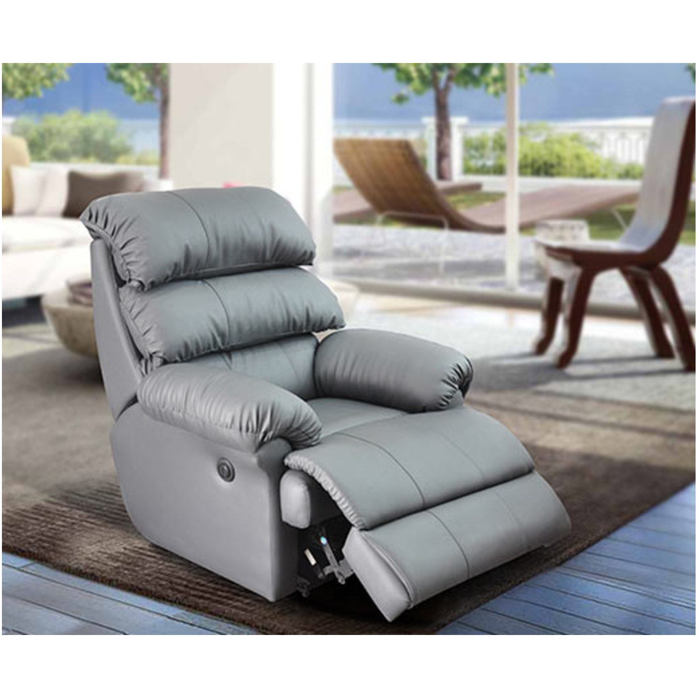 LN Recliner Chair Otium Manual System In Grey Colour