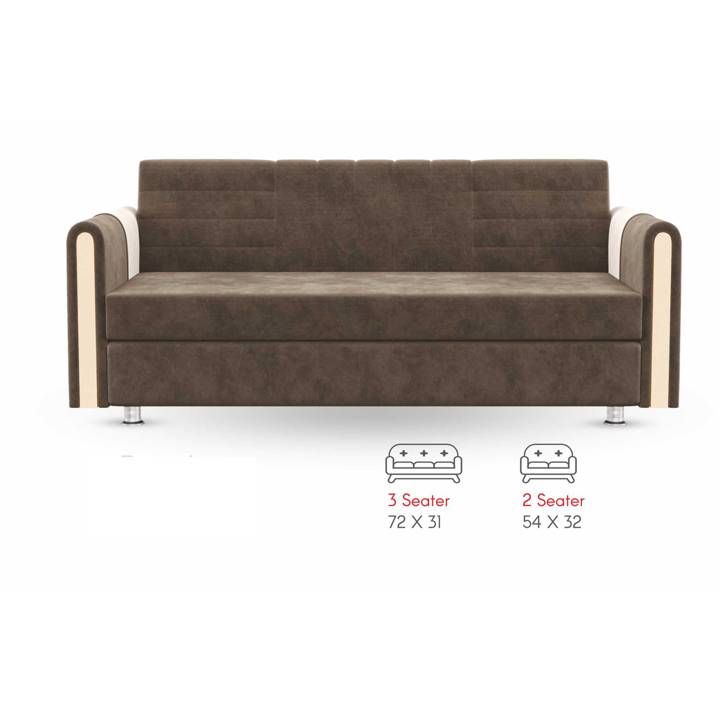 RLF Sofa Set 3+2 DD-572 In Brown Colour