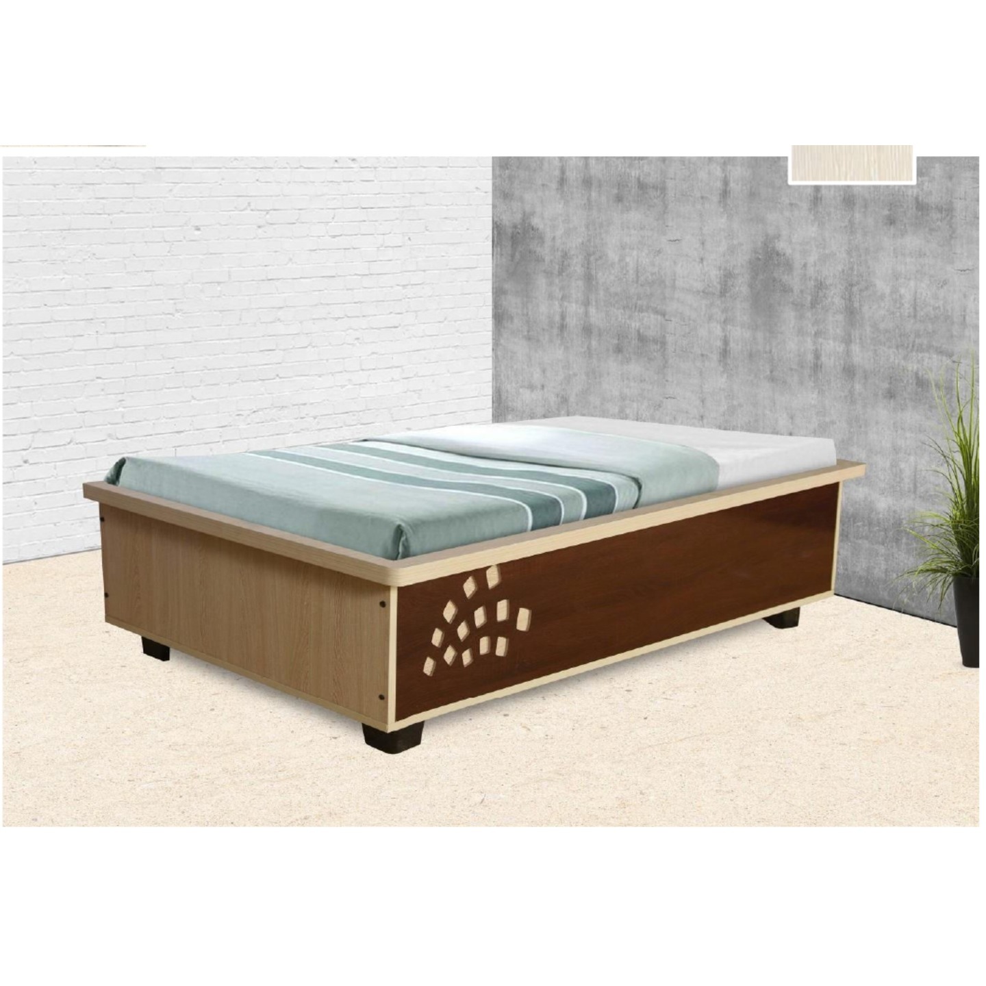 HS Single Bed Size 72"x36" Sweet Dream In Brown Colour
