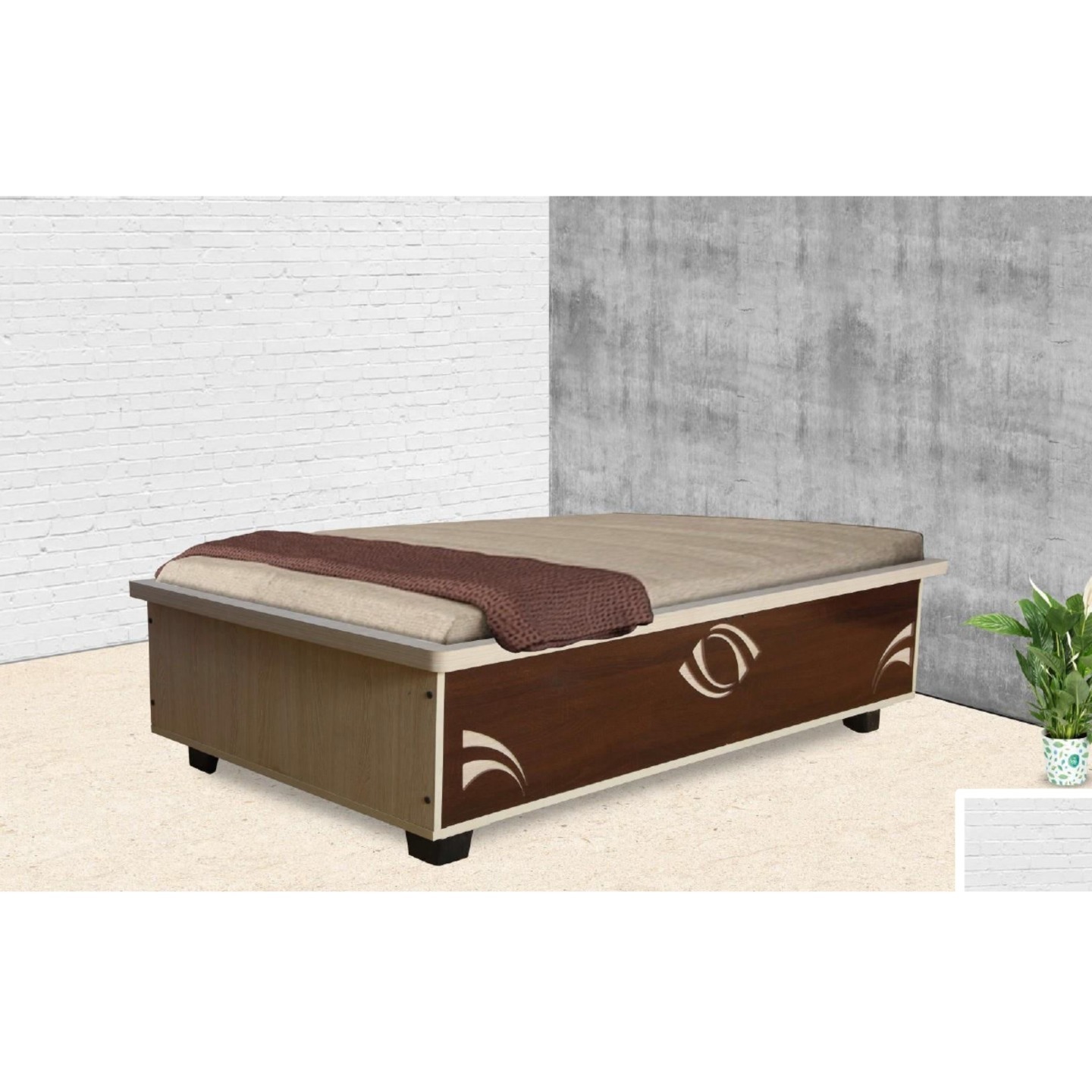 HS Single Bed Size 72"x36" Fancy In Brown Colour