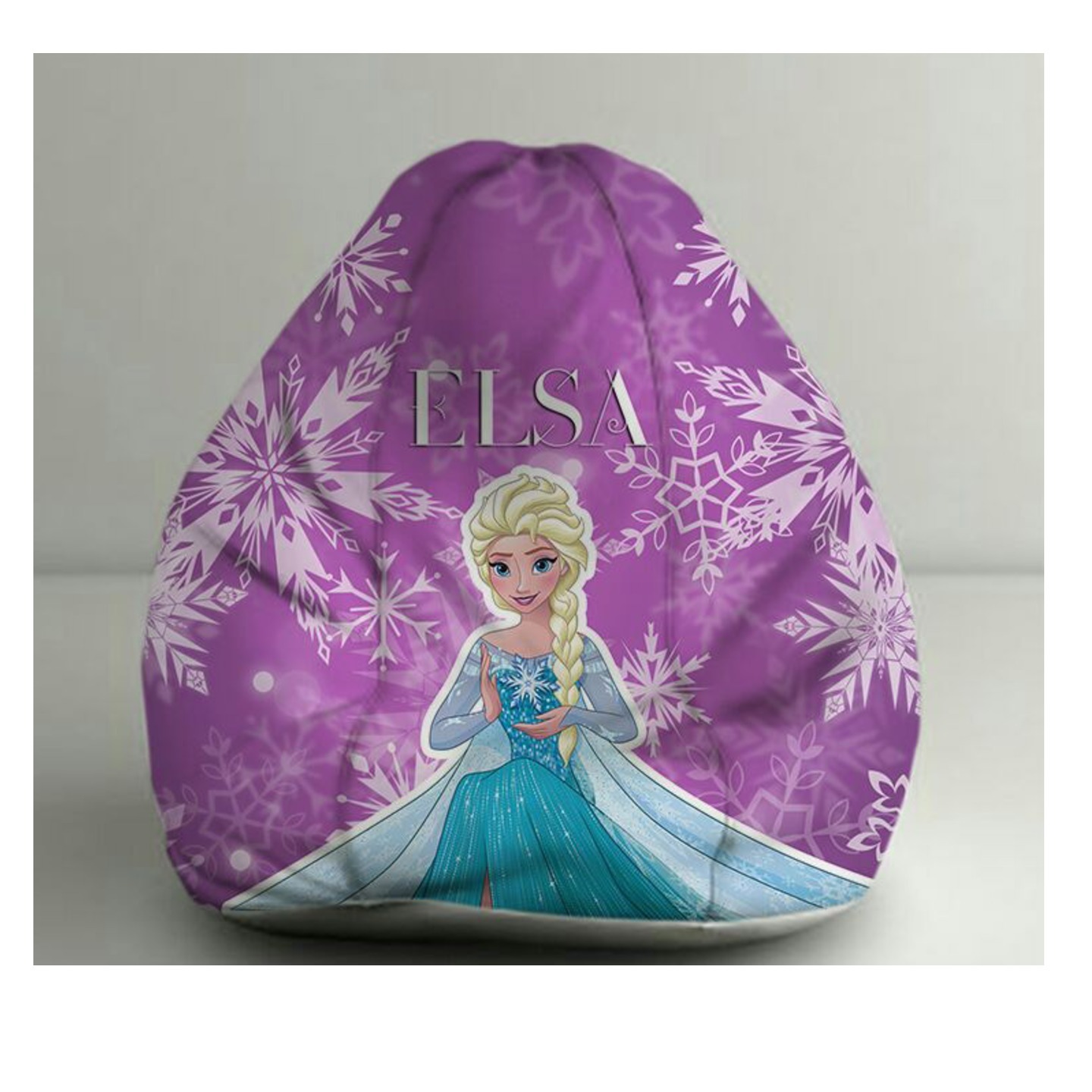 VFR XXL Bean Bag With Beans Printed Elsa In Light Purple Colour