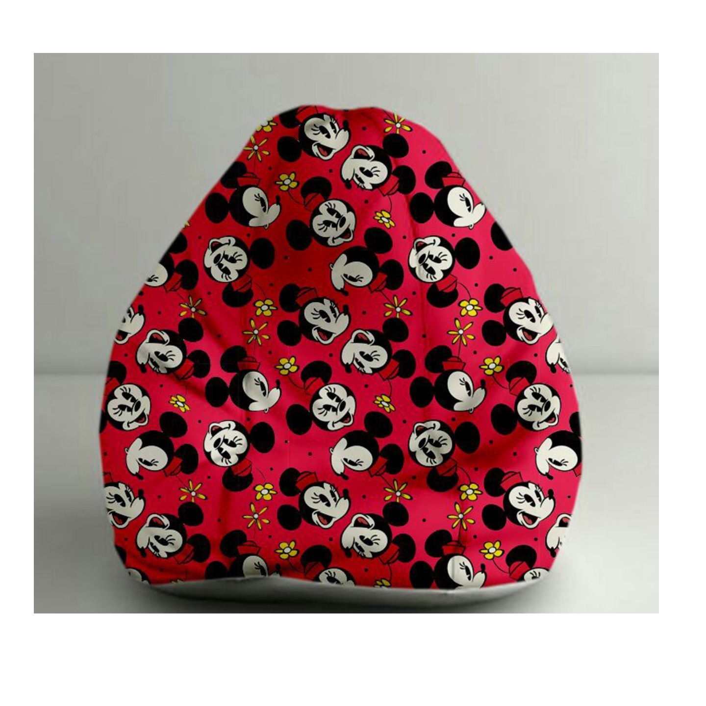 VFR XXL Bean Bag With Beans Printed mickey mouse In Red Colour