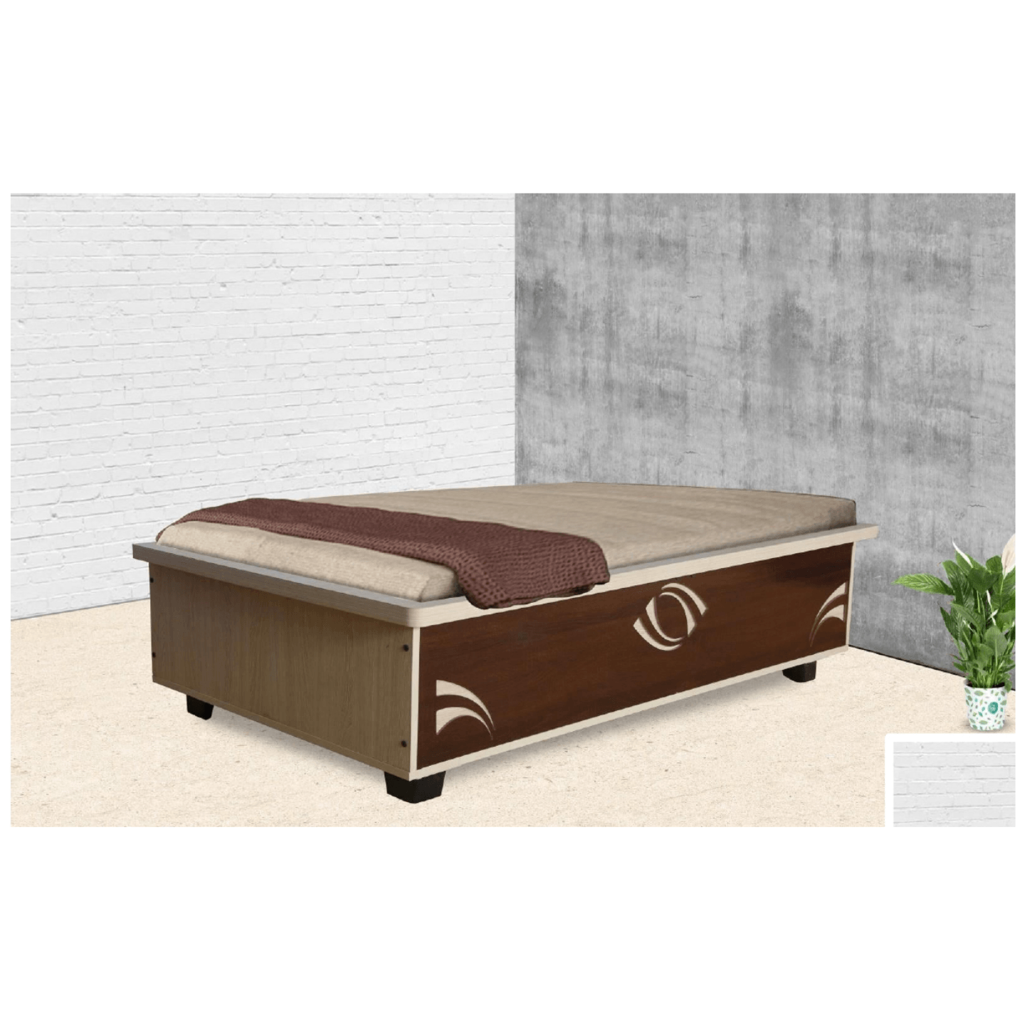 HS Single Bed Size 72"x30" Fancy In Brown Colour