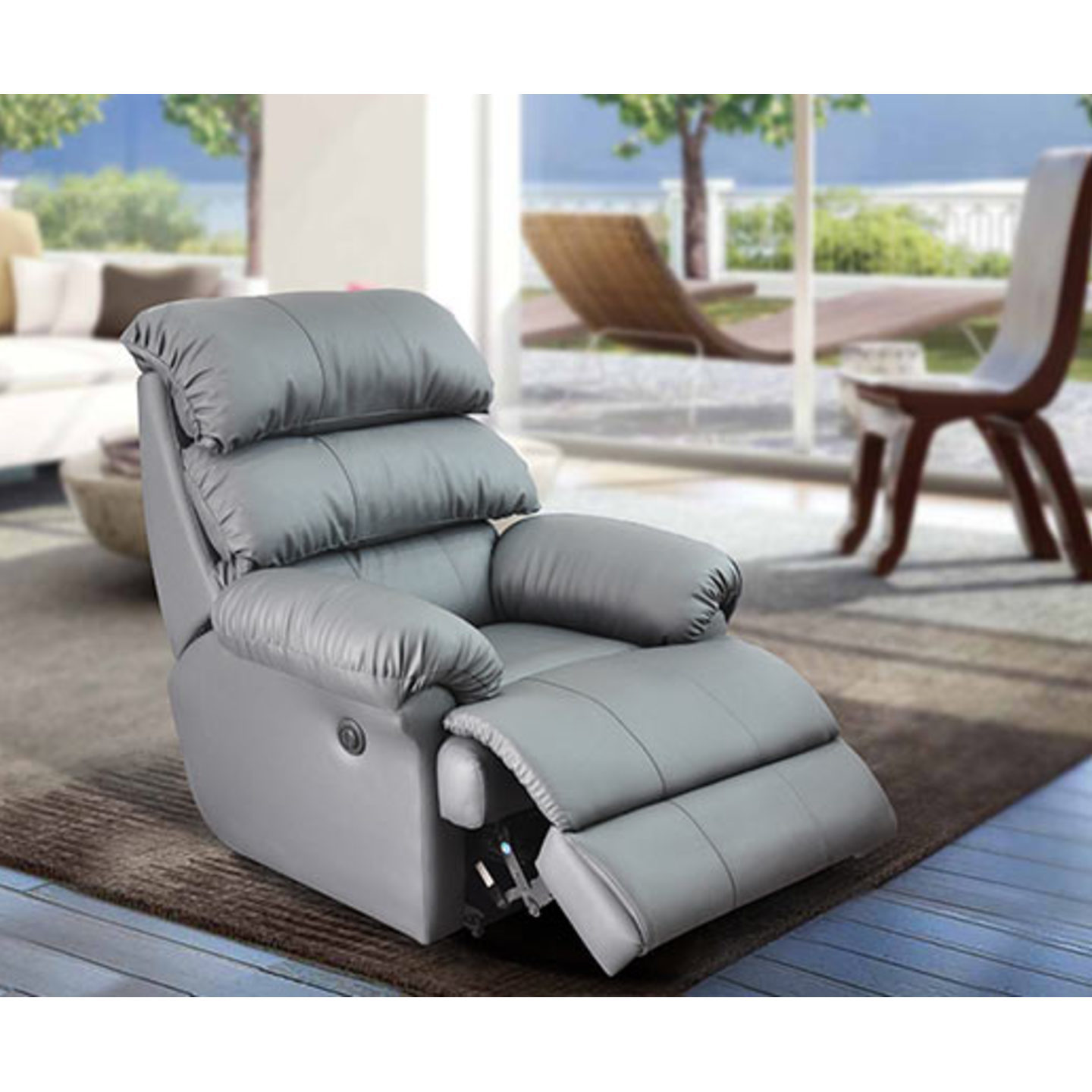 LN Recliner Chair Otium Electronic System In Grey Colour