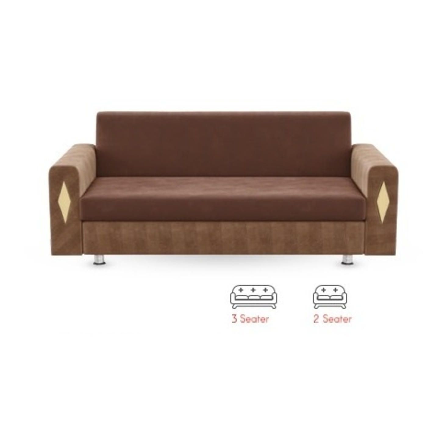 RLF Sofa Set 3+2 Economy DD-546 In Brown Colour