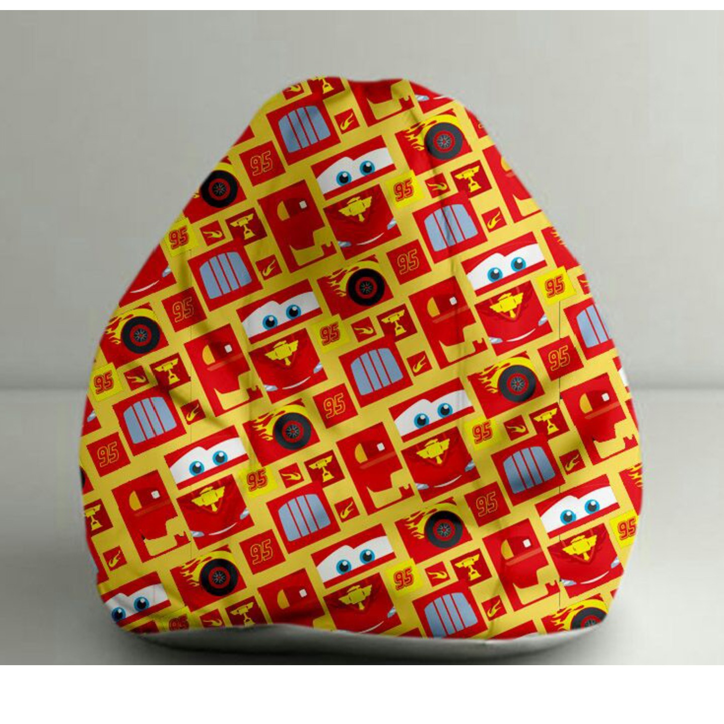 VFR XXL Bean Bag With Beans Printed Red & Yellow Colour