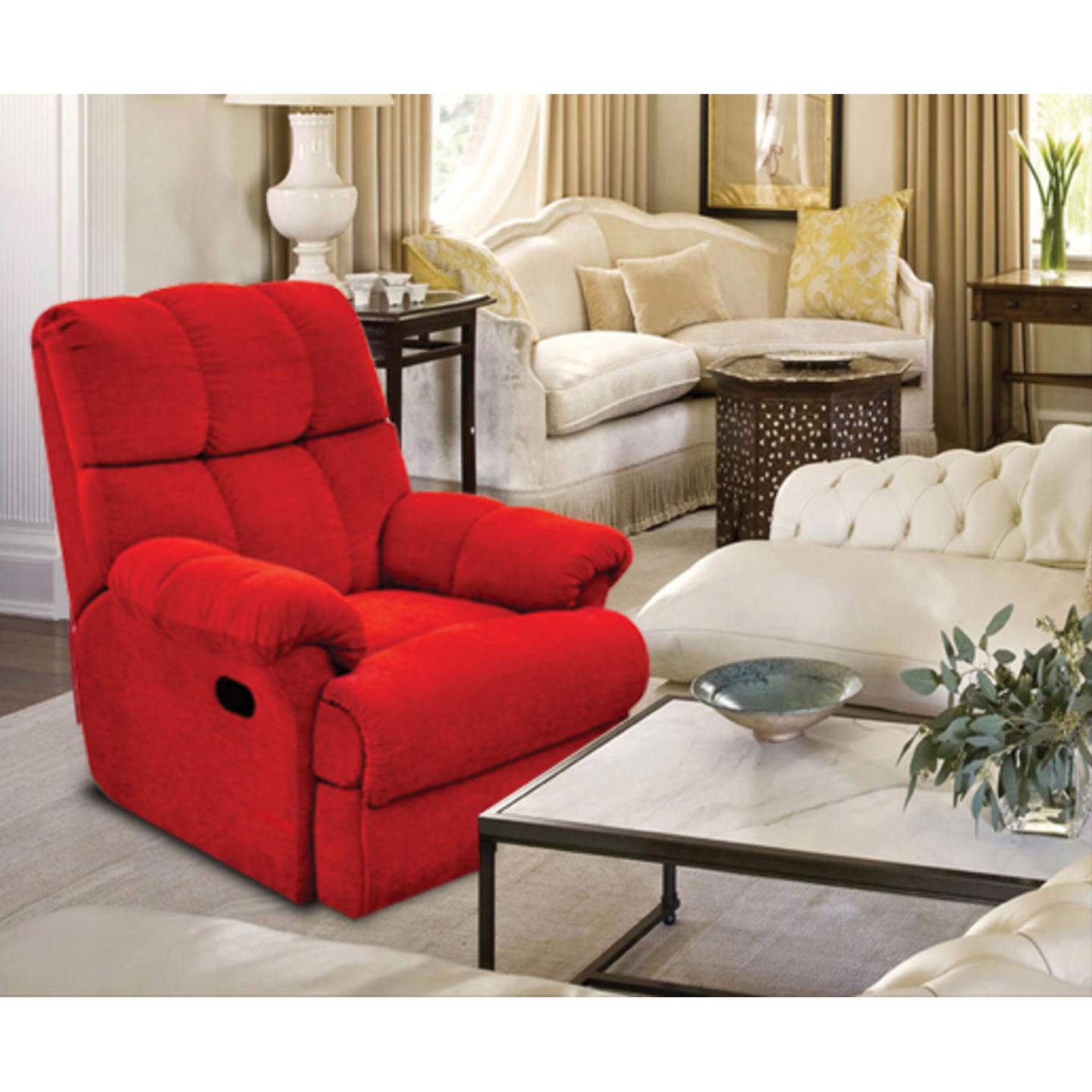 LN Recliner Chair Casa Electronic system In Red Colour