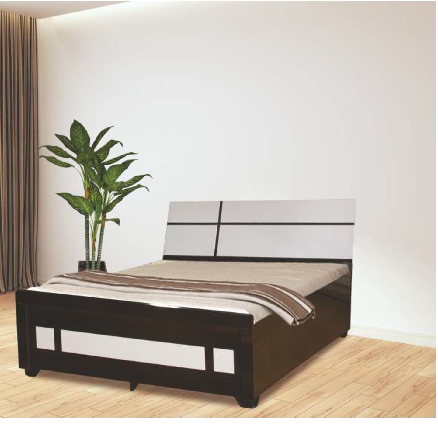 HS Gifton Bed Size 72x 60 In Colour Wenge Hel White Pu