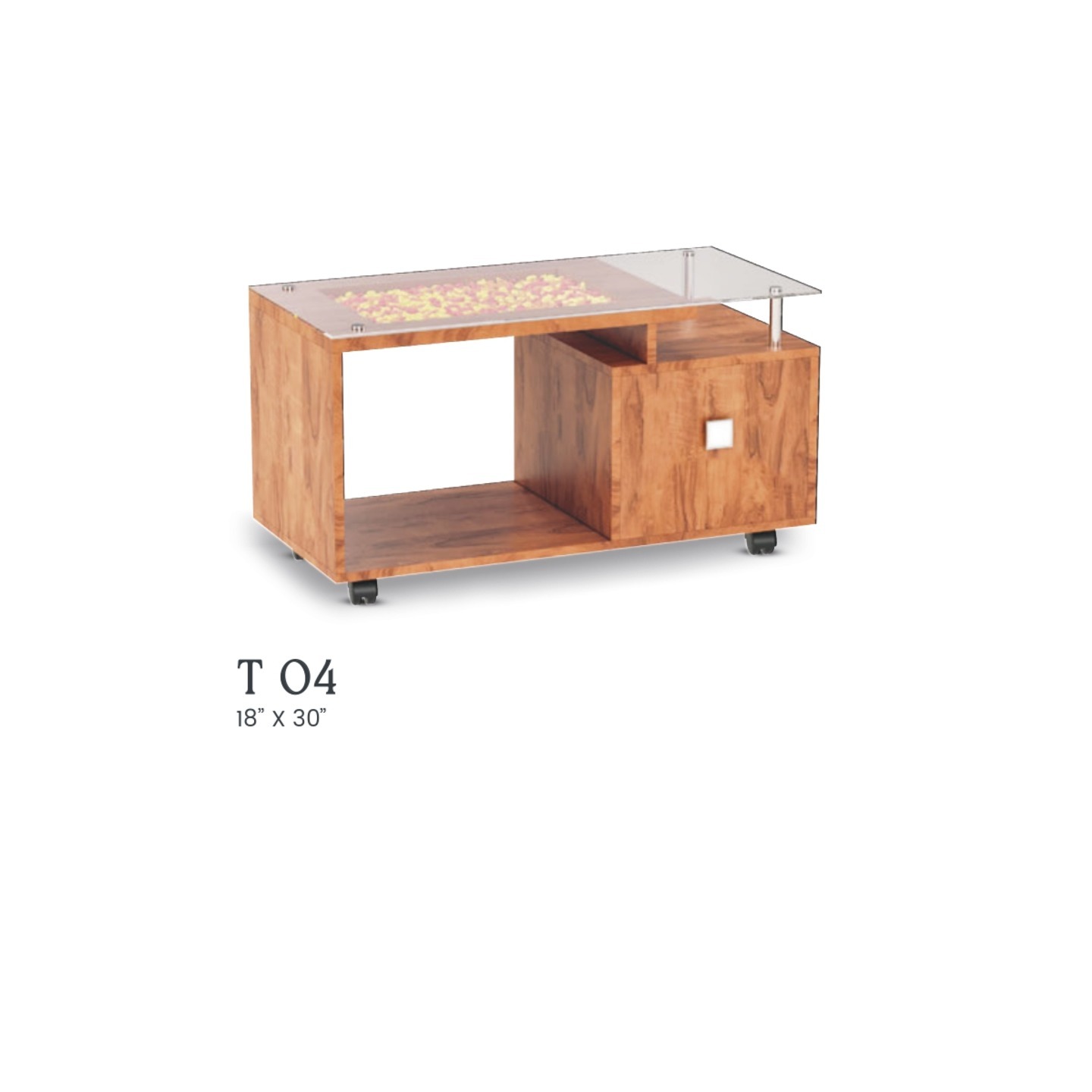 RLF Center Table T-04 With 1 Drawer In Brown Colour