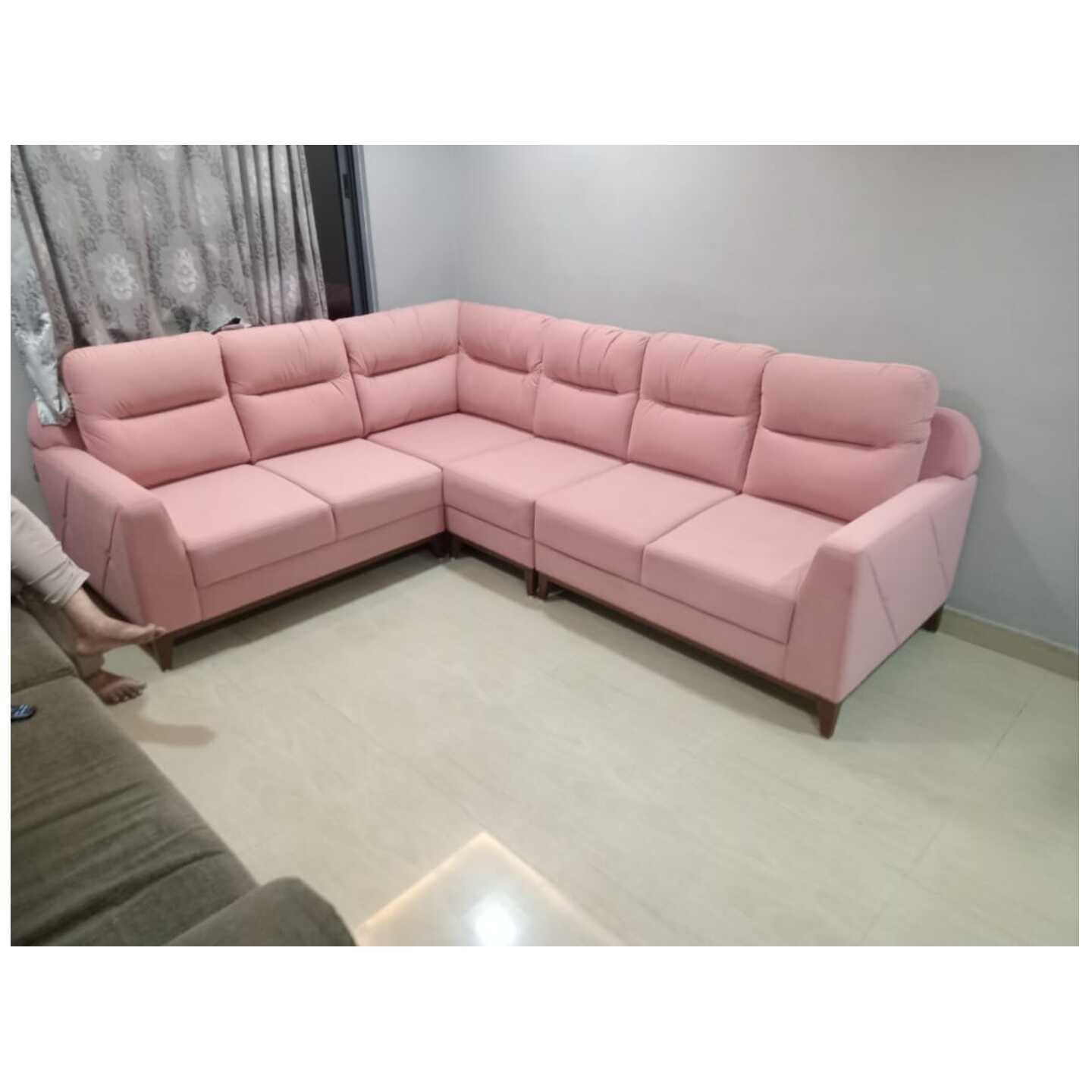 NF Corner Sofa Set DD-203 In Peach Colour