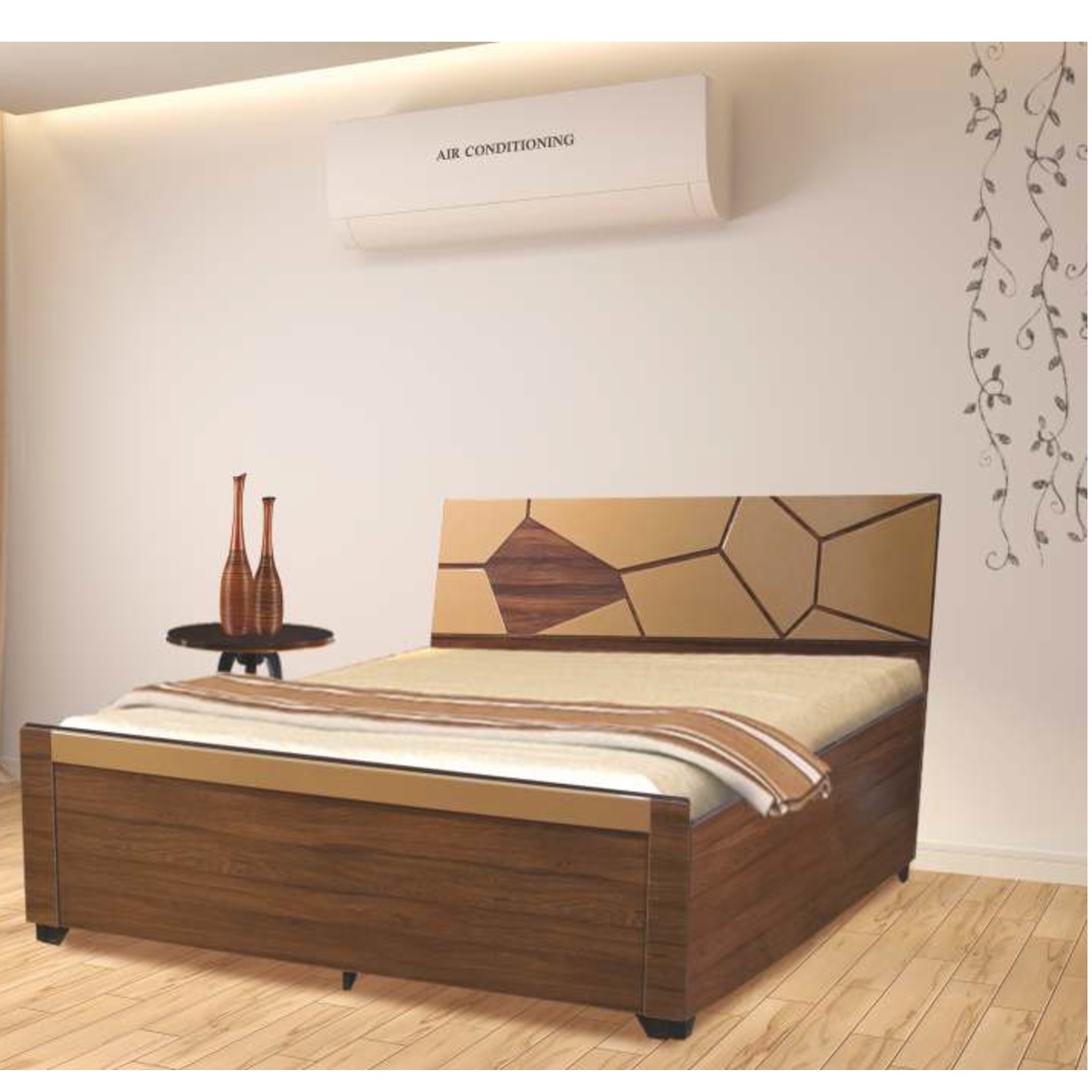 HS Sport Bed Size 72x 60 In Colour Brent Wood Brown