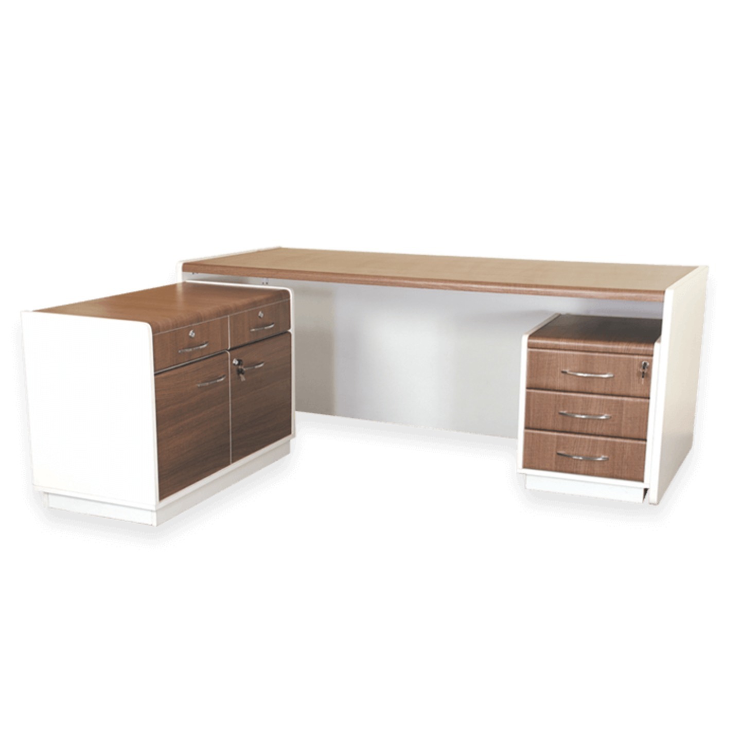 SFA Office Table SC-E-05 With Three  Drawer In Brown Colour