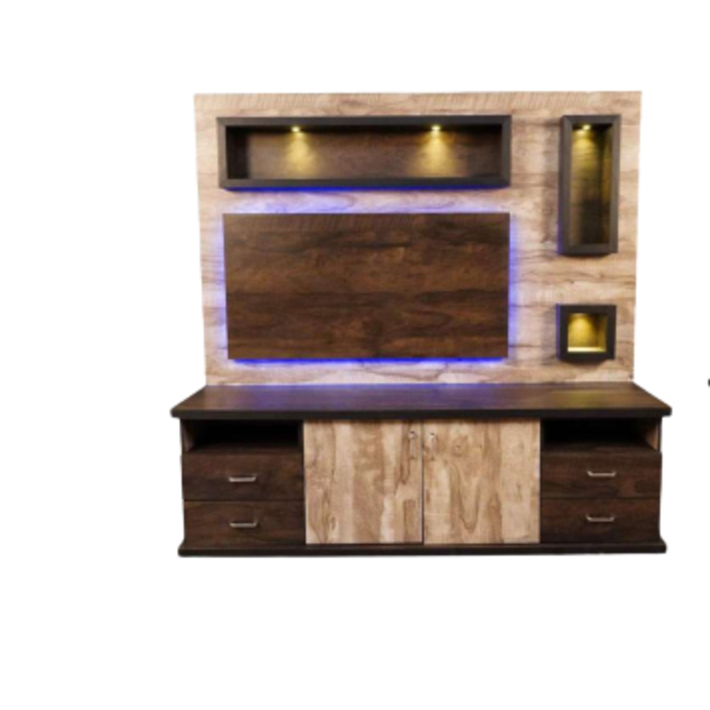 HS T V Unit Ultra With Lighting In Brown Colour
