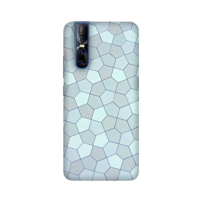 Blue Pentagon Geometric Ornament Abstract Design Vivo Mobile Cover