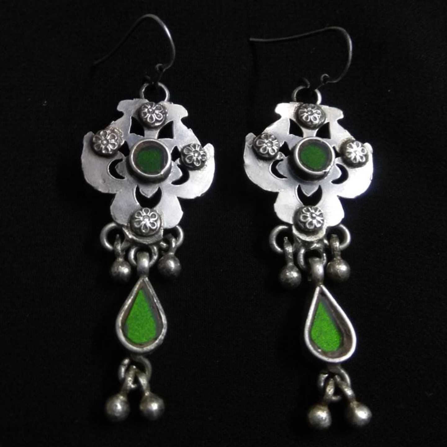  SILVER GLASS EARRING-SE22030