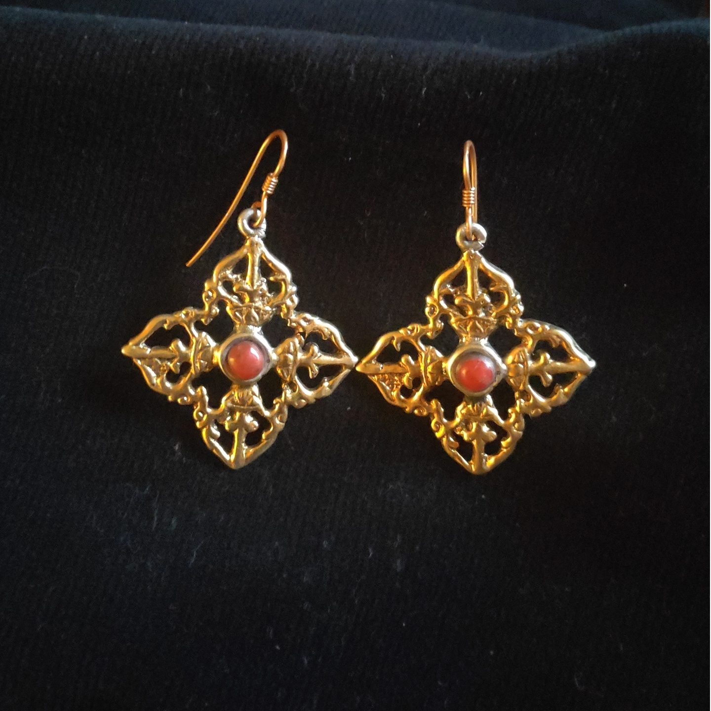 GOLD PLATED SILVER EARRING-SE42082