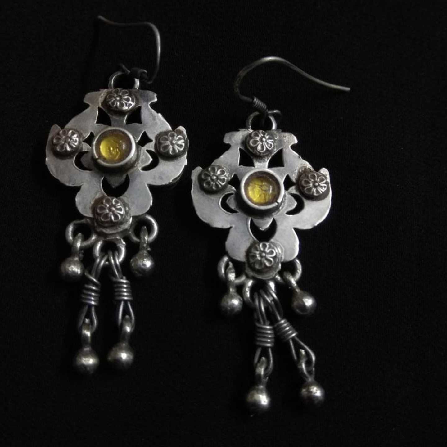  SILVER GLASS EARRING-SE2201