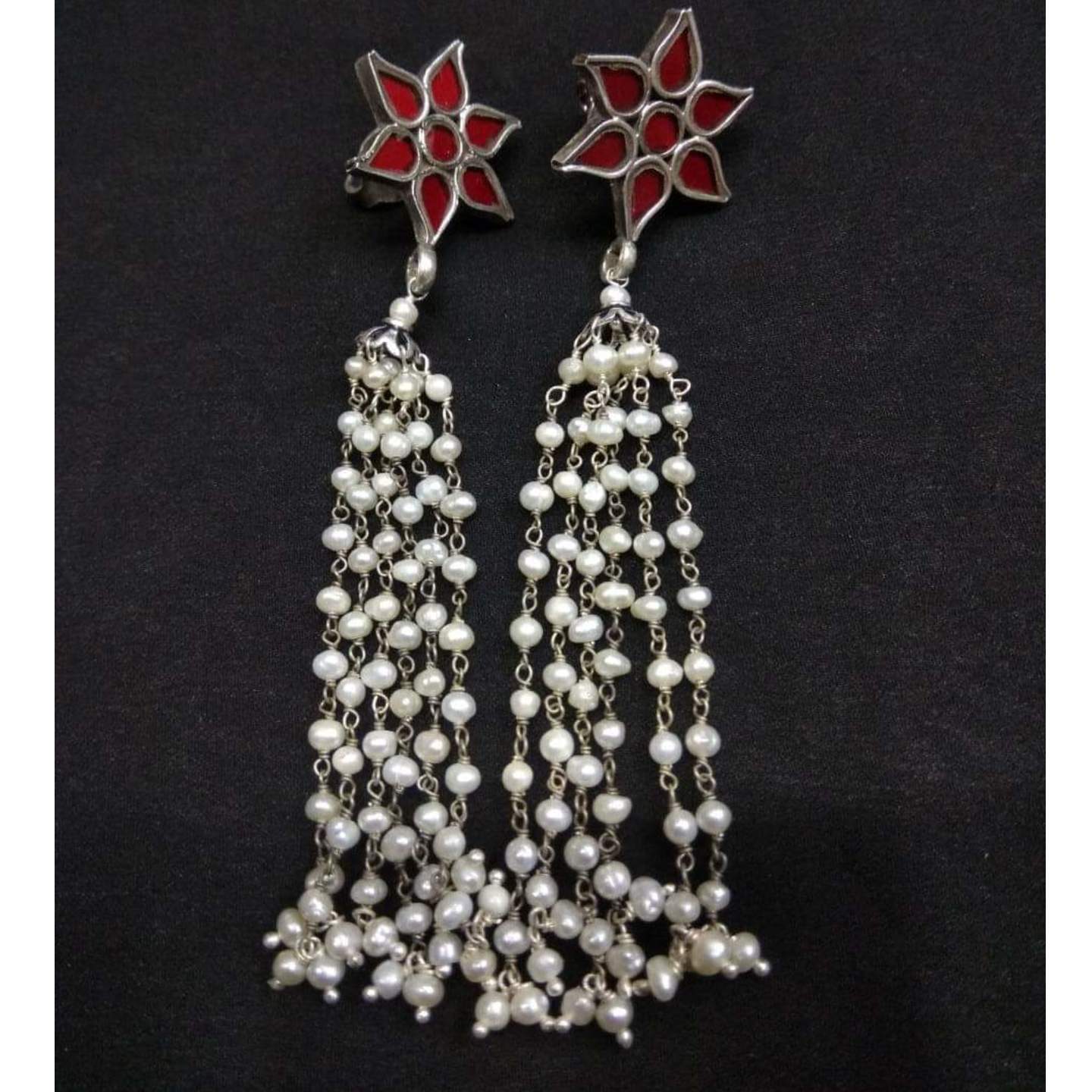 FRESH WATER PEARLS SILVER EARRING