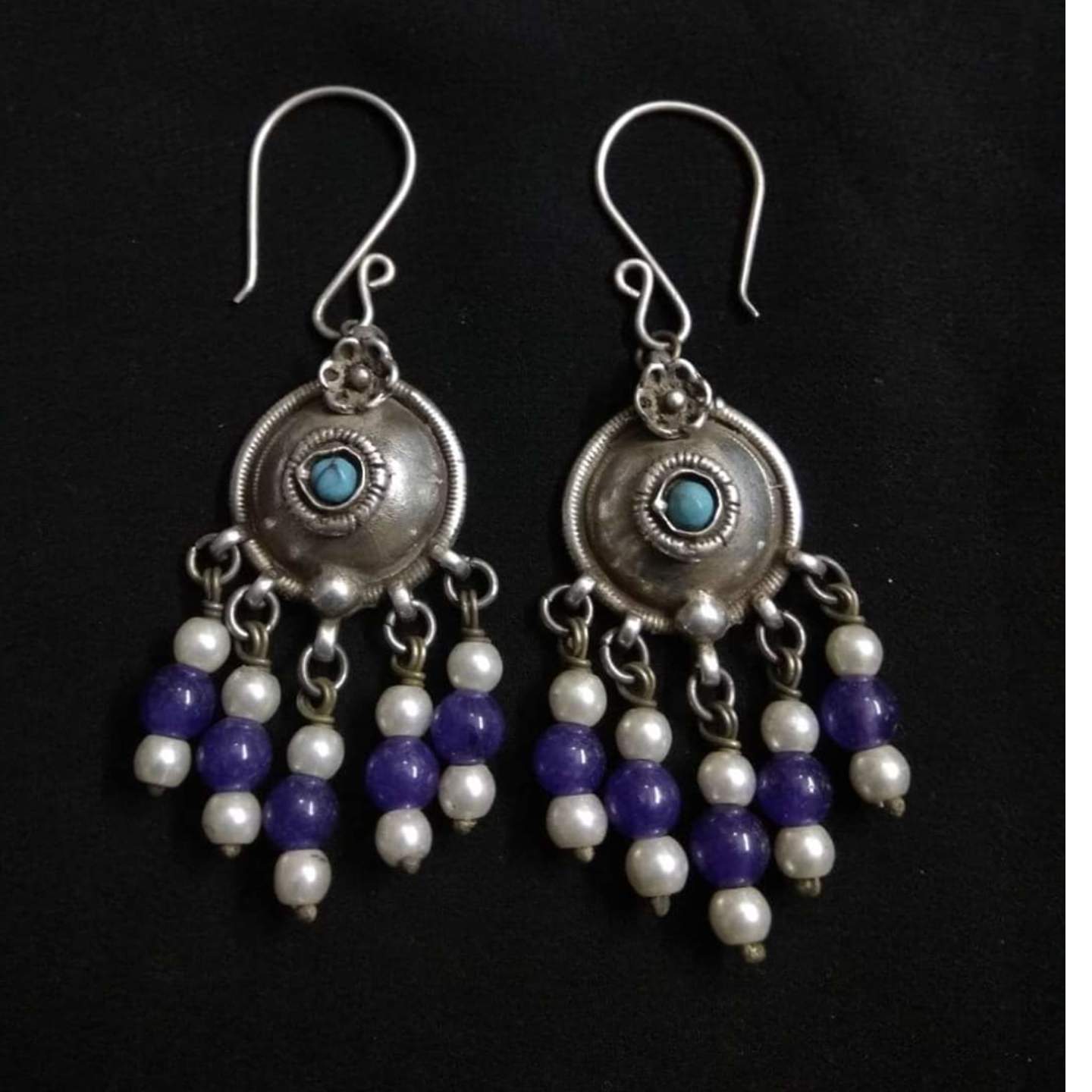 REAL GEMSTONES SILVER EARRING