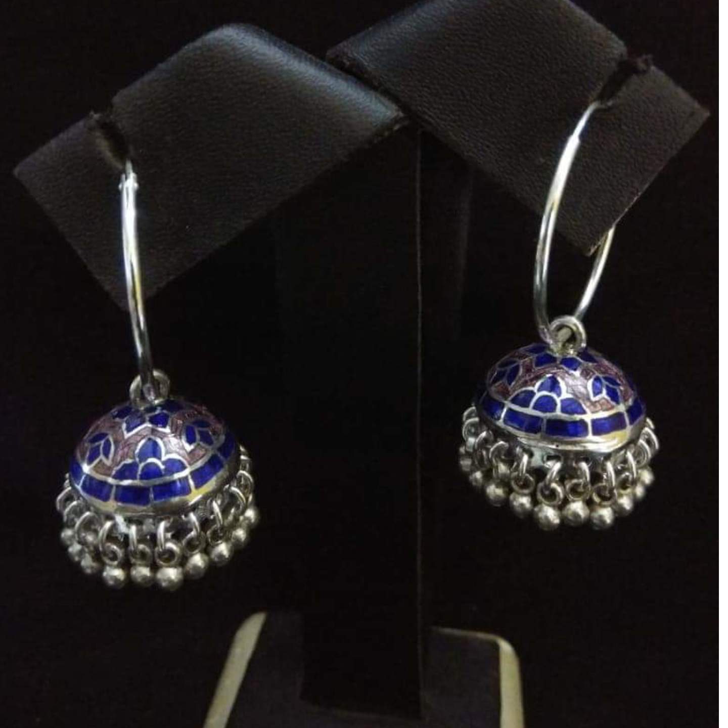 MEENA WORK SILVER JHUMKAS-SE42059