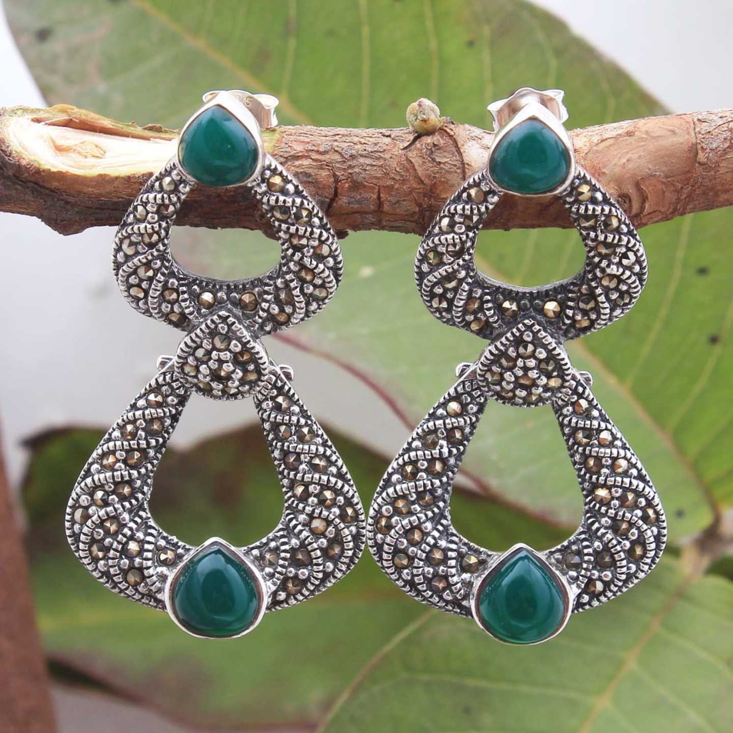 GEMSTONE SILVER EARRING-SE42057