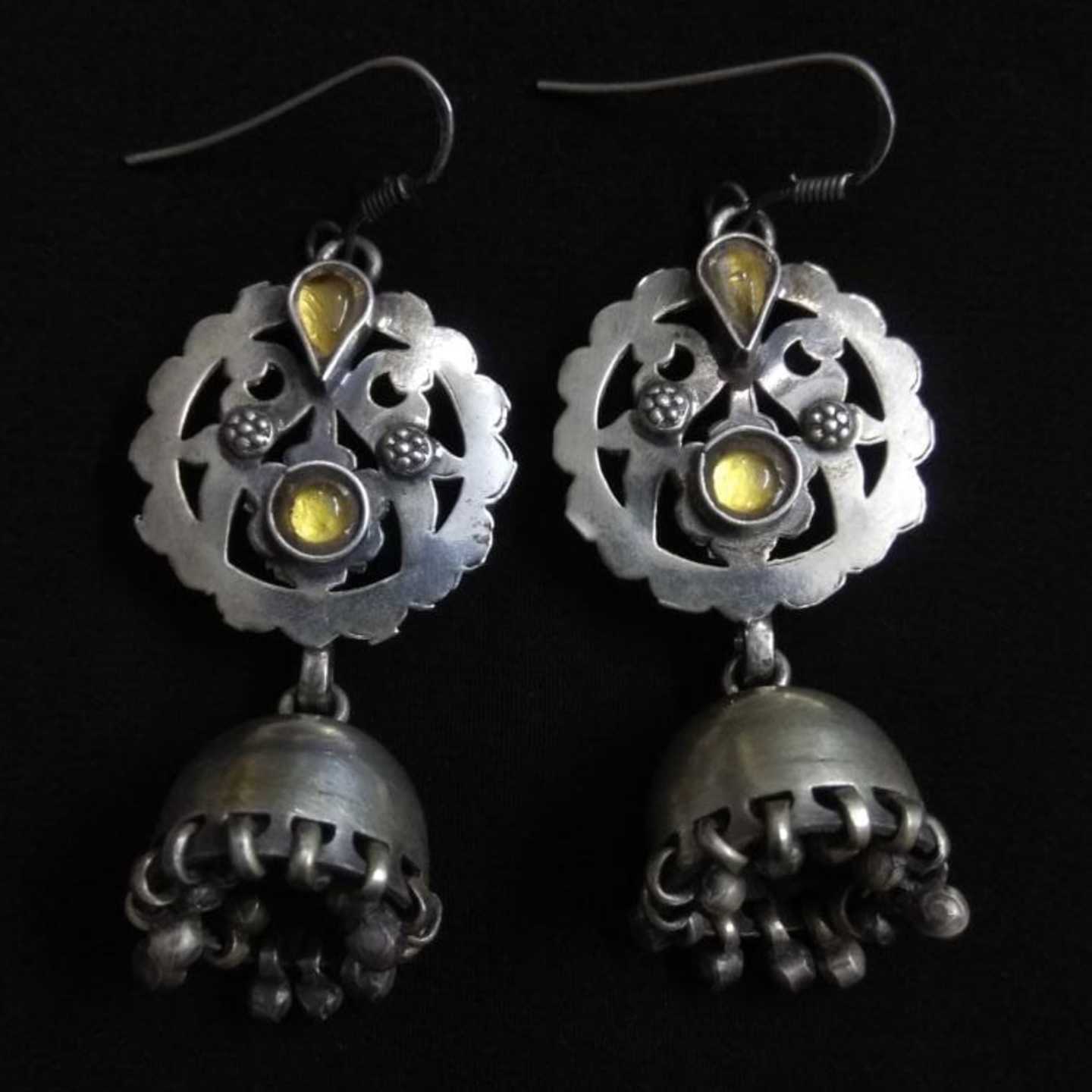 SILVER GLASS EARRING. WEIGHT-SE22031