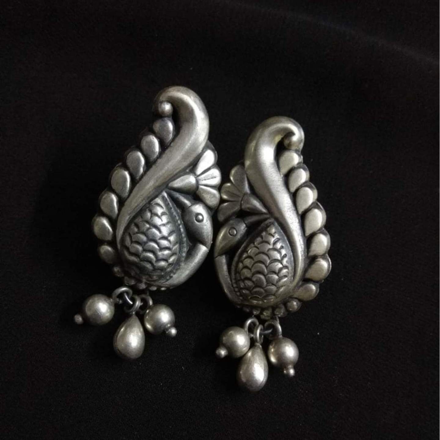 PEACOCK SILVER EARRING-SE42071