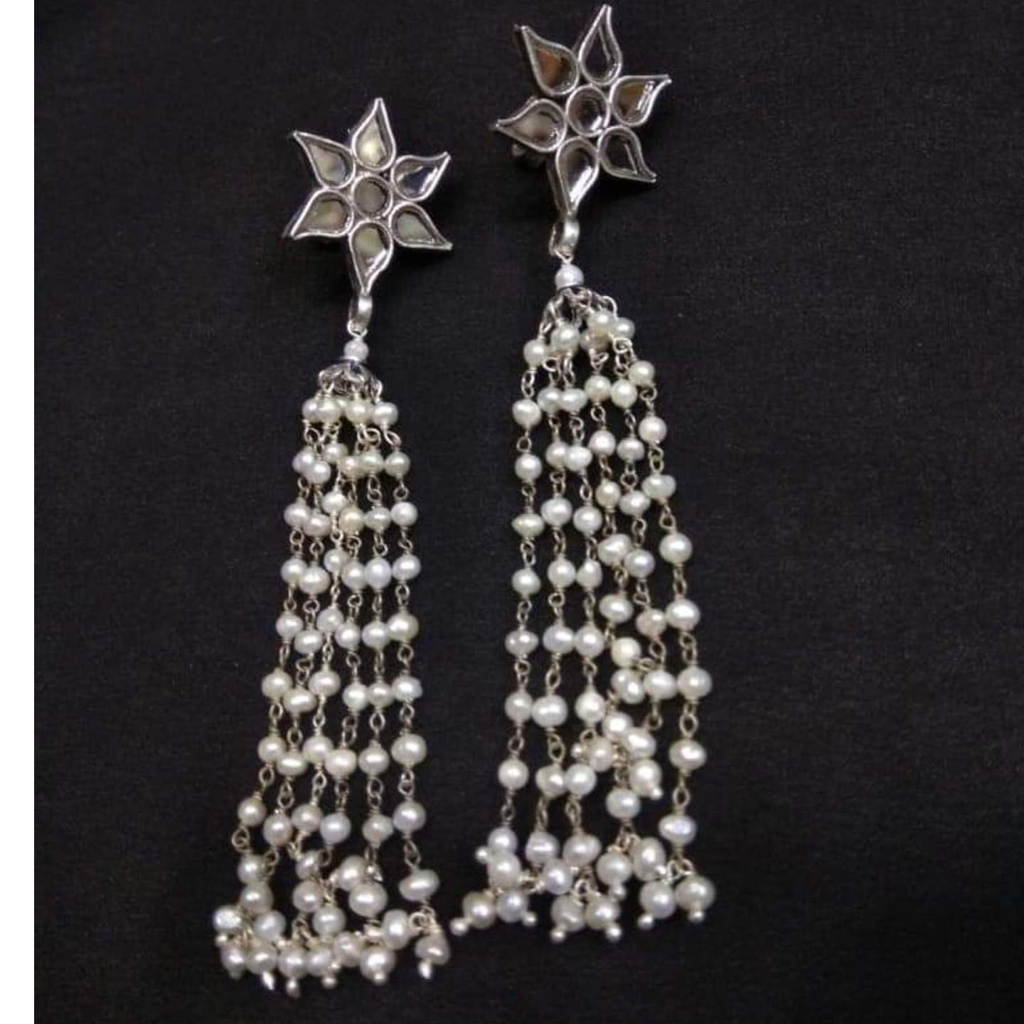 FRESH WATER PEARLS SILVER EARRING