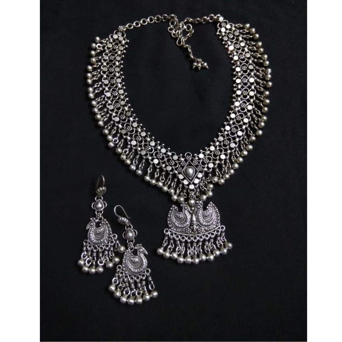 SILVER ETHNIC EARRING