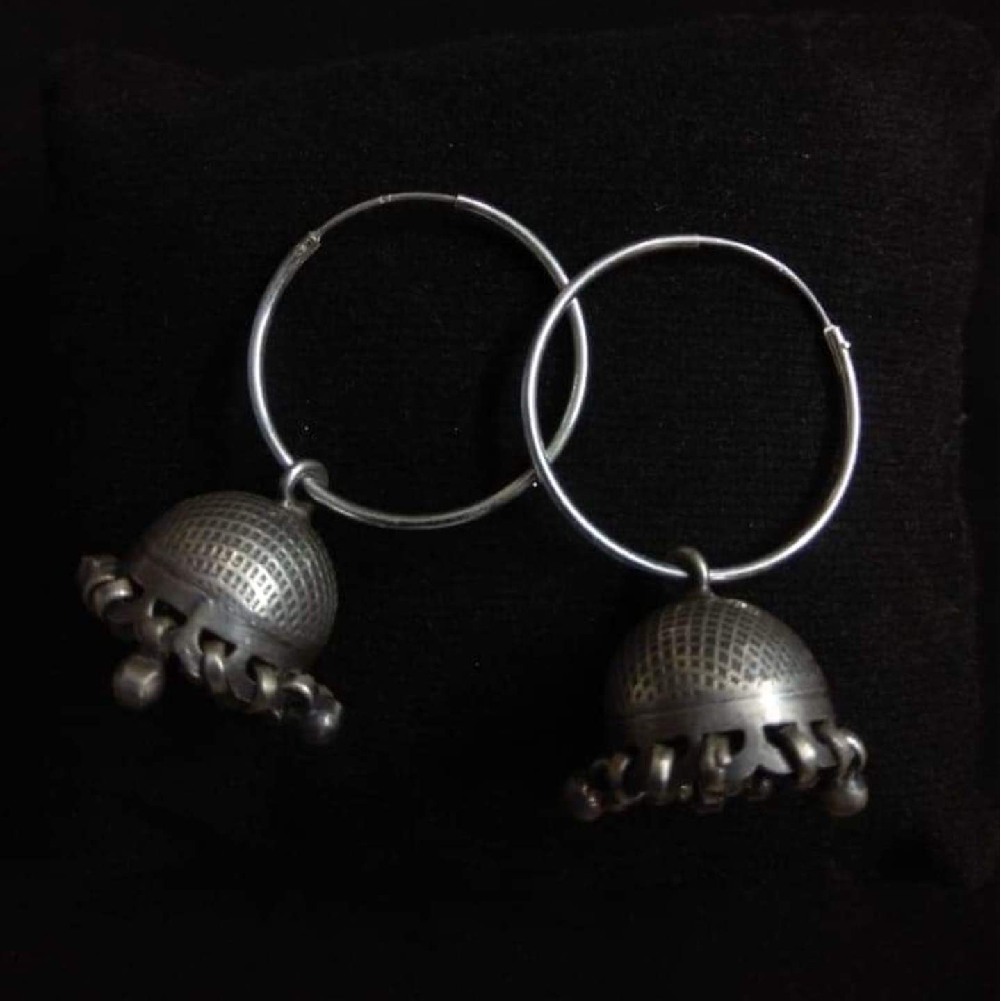 SILVER JHUMKAS-SE 42063