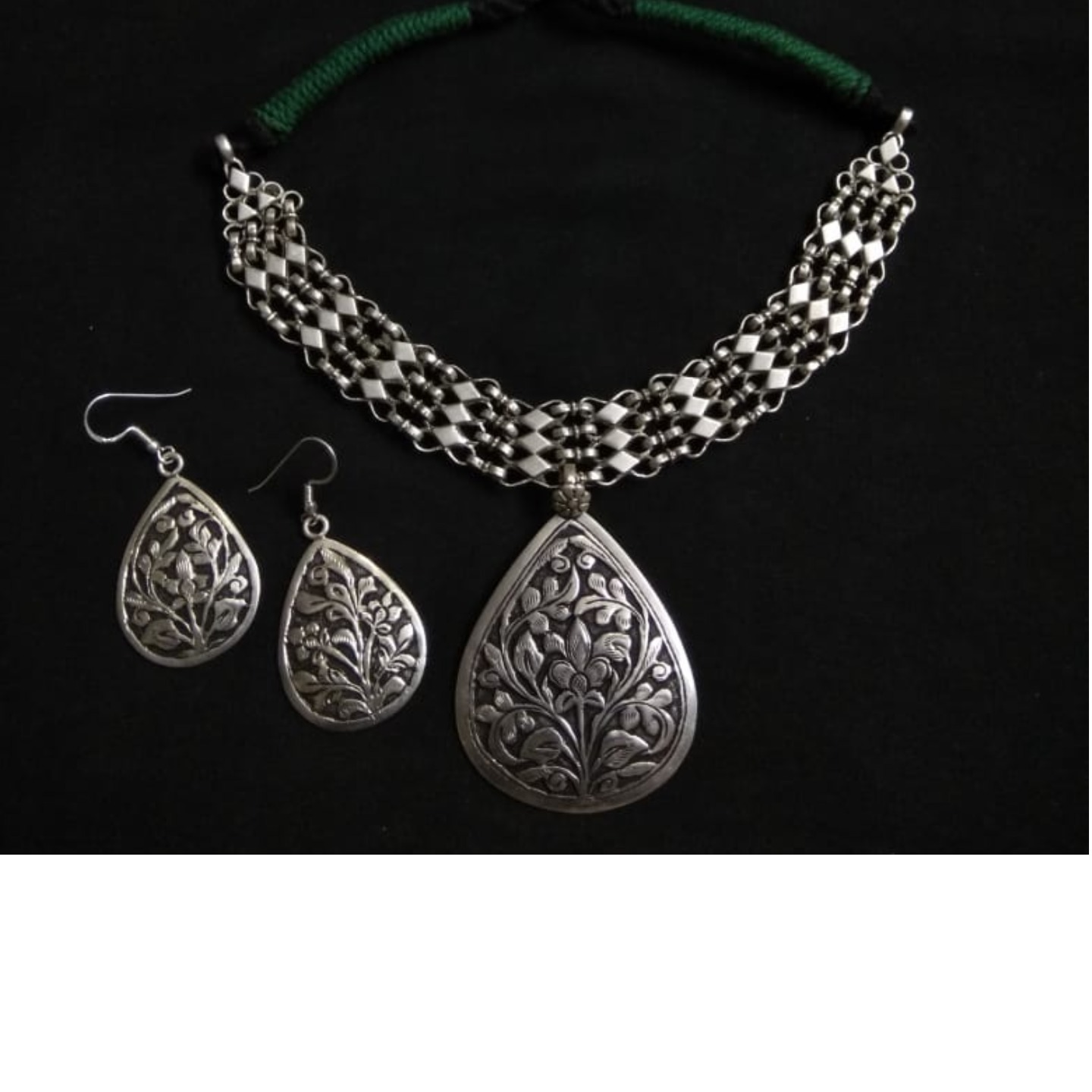 SILVER NECKLACE SET-SN42045