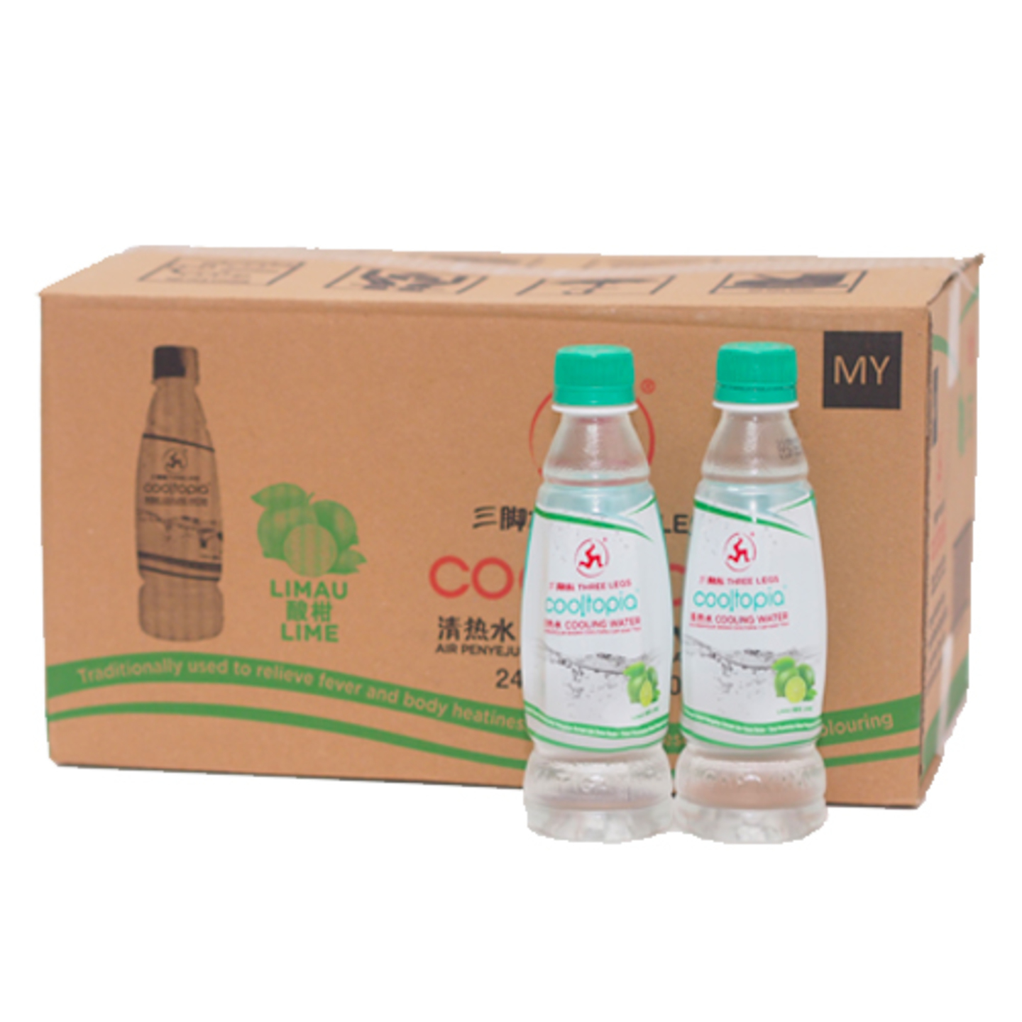 THREE LEGS COOLTOPIA COOLING WATER - LIME- 320ML x 24
