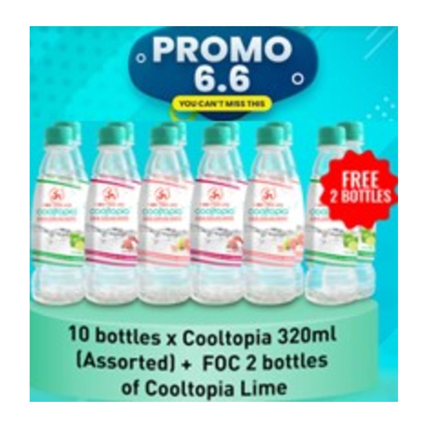 PACKAGE 4: COOLTOPIA COOLING WATER - LIME 320ML X 10 + FOC COOLTOPIA COOLING WATER - LIME X 2