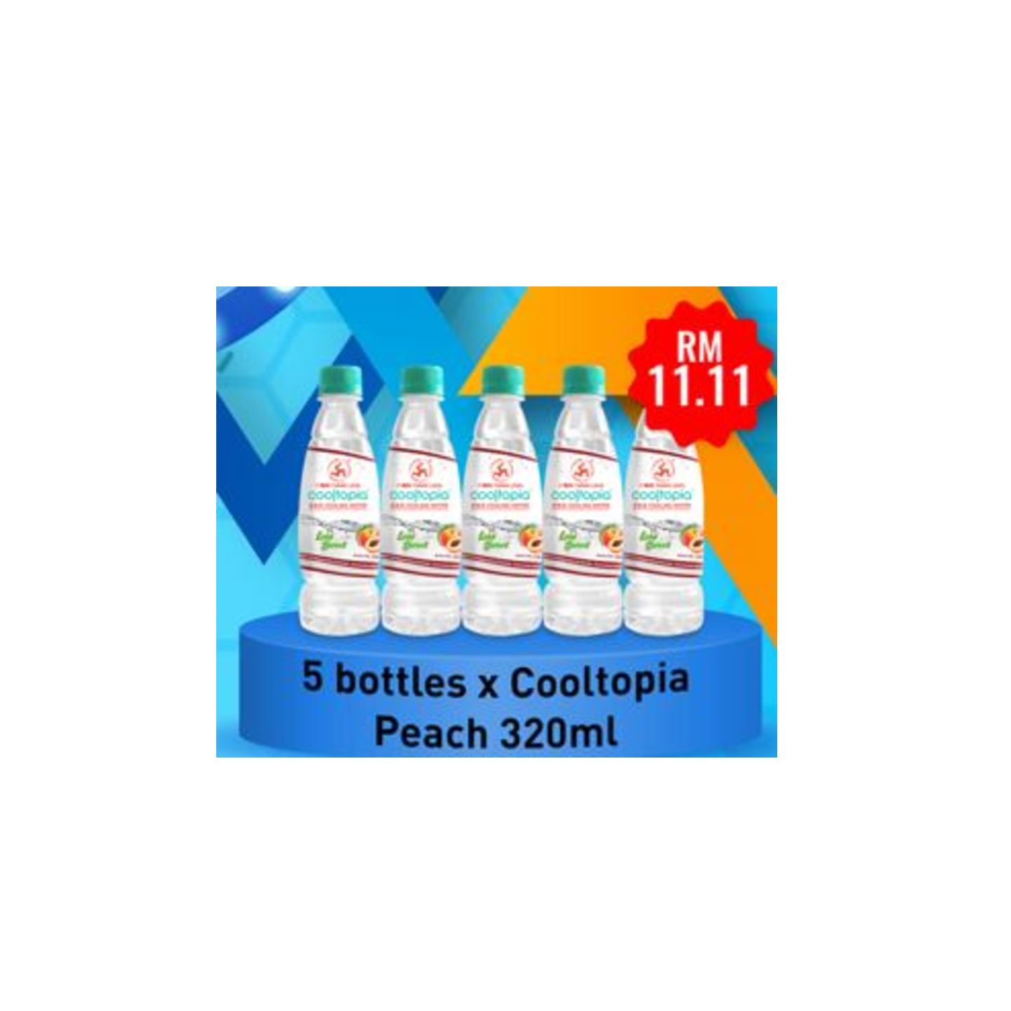 PACKAGE 6 : COOLTOPIA COOLING WATER - PEACH (LESS SWEET) - 320ML x 5